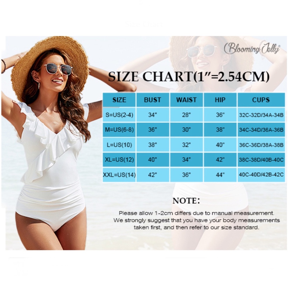 Blooming Jelly V-Neck Ruffle Trim Tummy Slimming Swimsuit - Picture 13 of 13